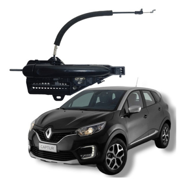 Maçaneta Externa Traseira Esquerda Renault Captur 2018 2021 Preto Traseira