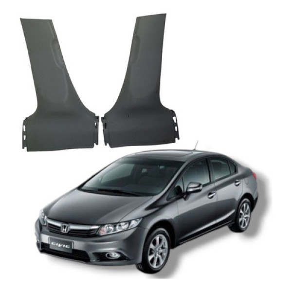 Par Acabamento Coluna Central Honda Civic Lxs 2012 2016