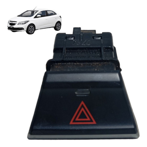 Botão Pisca Alerta Chevrolet Onix 2014 Preto