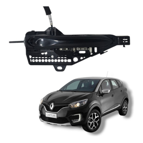 Maçaneta Externa Traseira Direita Renault Captur 2018 A 2021 Preto Traseira