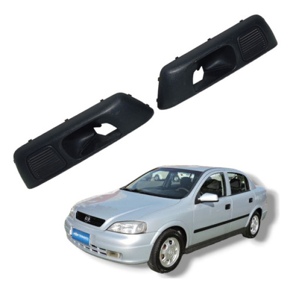 Par Moldura Maçaneta Interna Traseira Astra 1999 A 2011 Preto Traseira