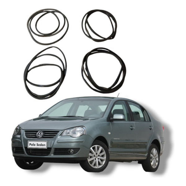 Jogo Borracha Vedação Vw Polo Comfortline 2008 2013
