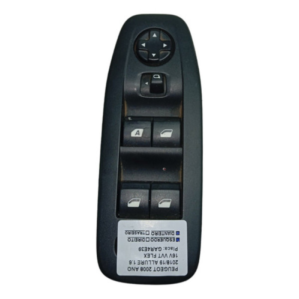 Comando Botão Vidro Dianteiro Esquerdo Peugeot 2008 2018