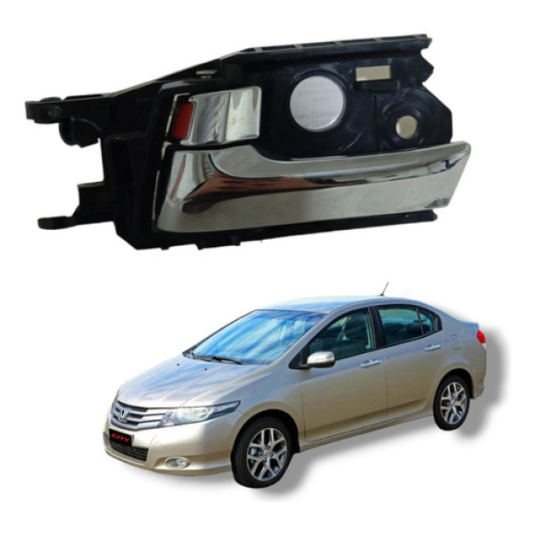 Maçaneta Interna Dianteira Esquerda Honda City 2009 A 2013 Preto Dianteira