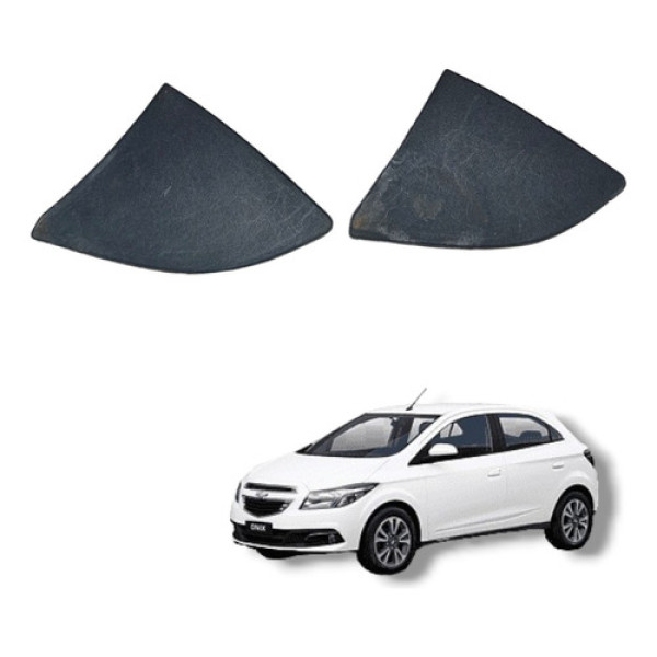 Par Tampa Maçaneta Interna Esquerda Gm Onix Prisma 2014 2019 Preto Dianteira/traseira