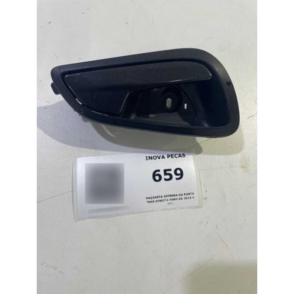 Maçaneta Interna Da Porta Tras Direita Ford Ka 2015 A 2021 Prateado Traseira