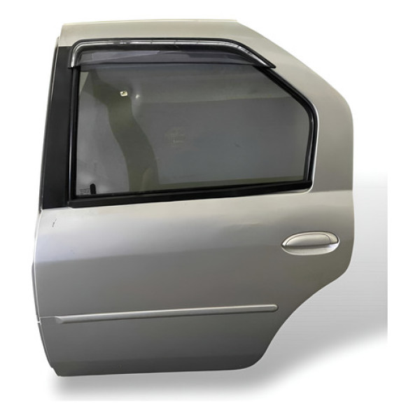 Porta Traseira Esquerda Renault Logan 2008 2013 Pelada Traseira Esquerdo Prata