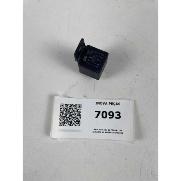 Rele Aux 24v 04 Pinos Com Suporte 40 Amperes Dni0212 24v