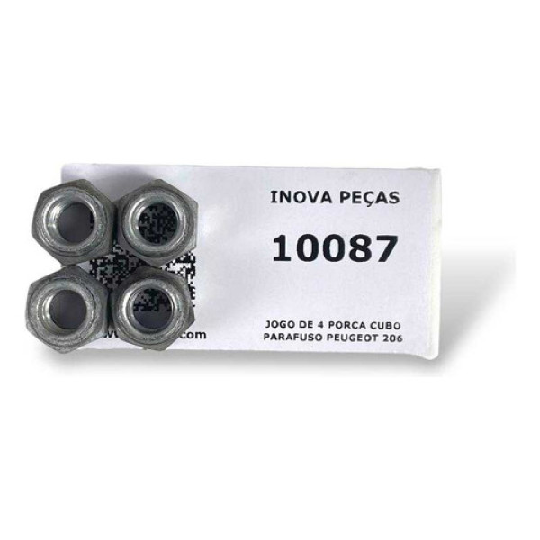 Jogo De 4 Porca Cubo Parafuso Peugeot 206