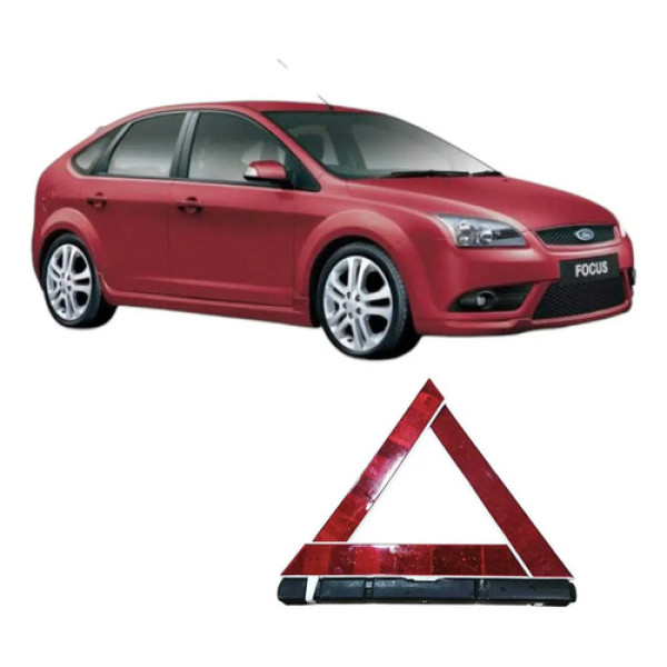 Triângulo De Sinalização Ford Focus Com Suporte, De Plástico