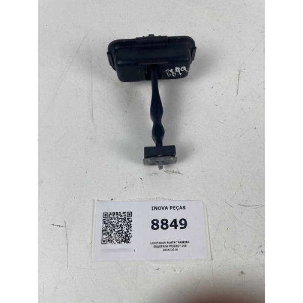 Limitador Porta Traseira Esquerda Peugeot 208 2014/2018 Preto