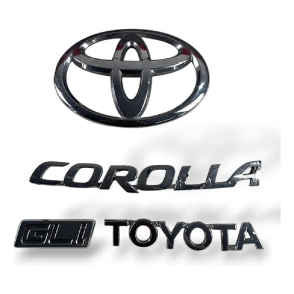 Kit Emblema Toyota Corolla Xei 2015 Prateado