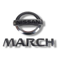 2 Emblema Mala Nissan March 2011 2012 2013 2014 2015 2016 Prata