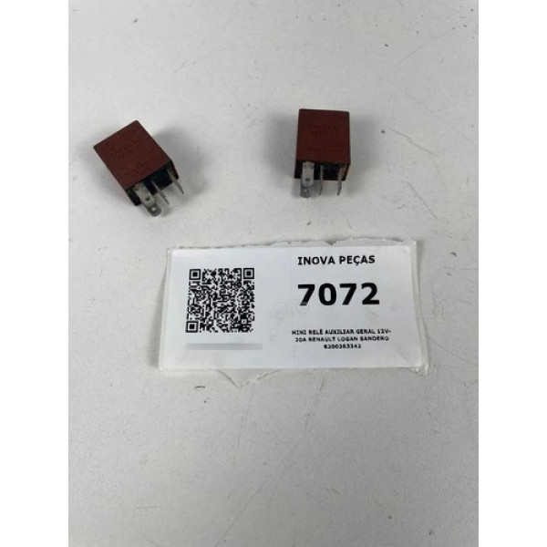 Mini Relé Auxiliar Geral 12v-20a Renault Logan Sandero Unida 12v