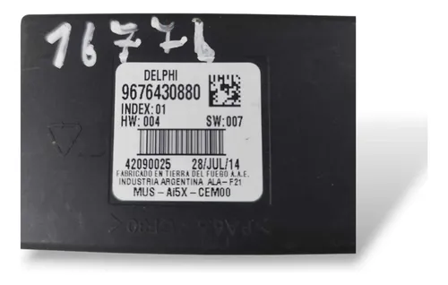 Modulo Central Alarme Citroen C3 2015 9676430880 2015