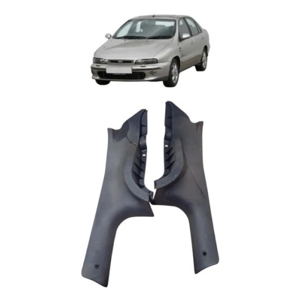 Acabamento Soleira Traseira Par Fiat Marea 1998 2007 Cinza Claro