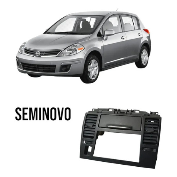Moldura Tampa Controle Ar/ Midia Nissan Tiida 06/2013 Orignl Preto