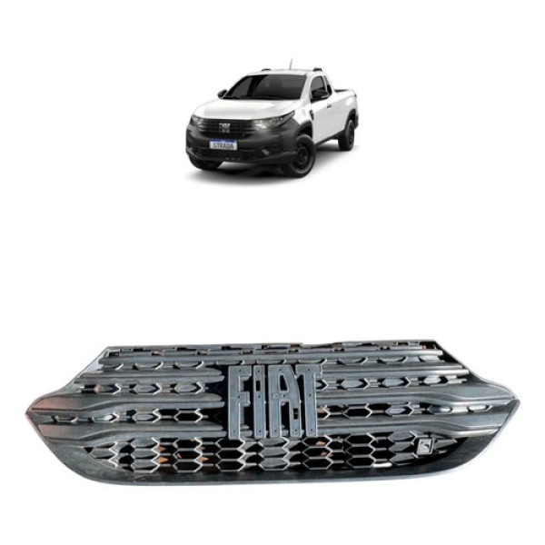 Grade Dianteira Fiat Strada 2021 2025 Preto