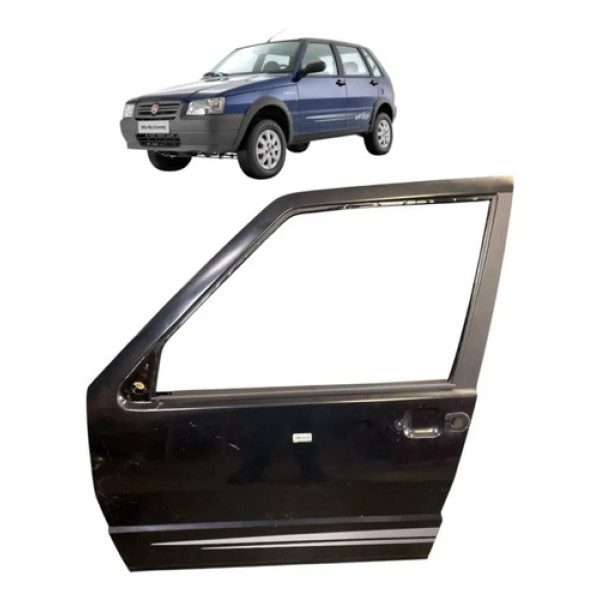Porta Dianteir Esquerd Fiat Uno 4 Portas 2004 2008 A 2013 Dianteira Esquerdo Preto
