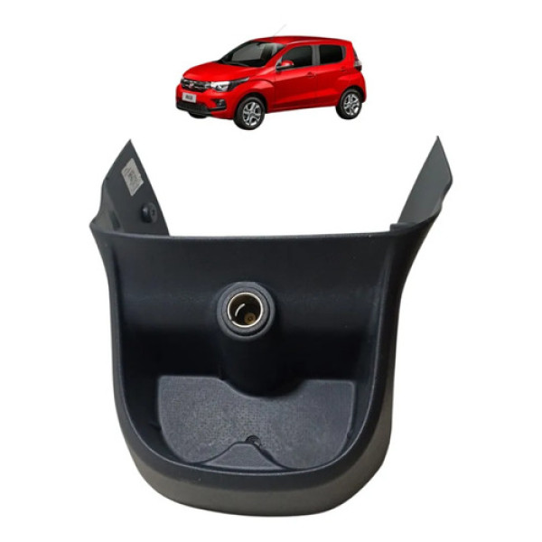 Porta Copos Console Central Fiat Mobi 2017 2023 Preto