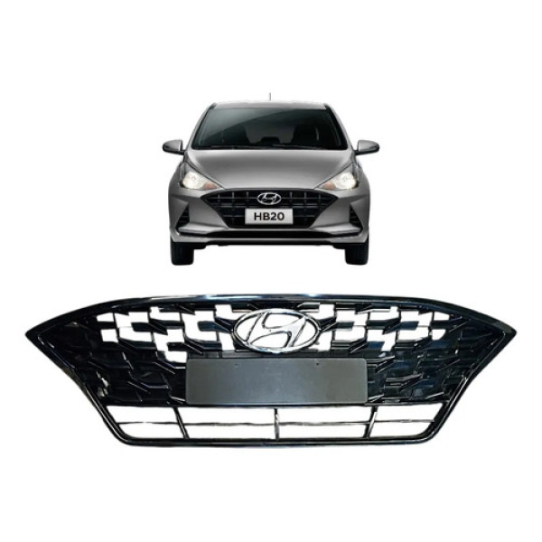 Grade Dianteira Hyundai Hb20 Sport 2020 2022 Original Preto