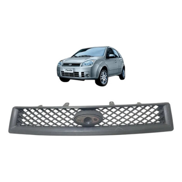 Grade Dianteir Parachoque Superior Ford Fiesta 2008 2010 Preto