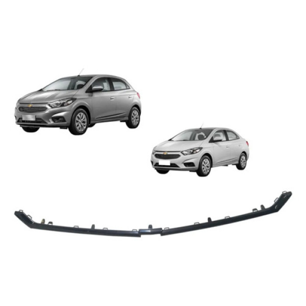 Friso Moldura Grade Superior Onix Prisma 2017 A 2019 Preto Ambos Lados