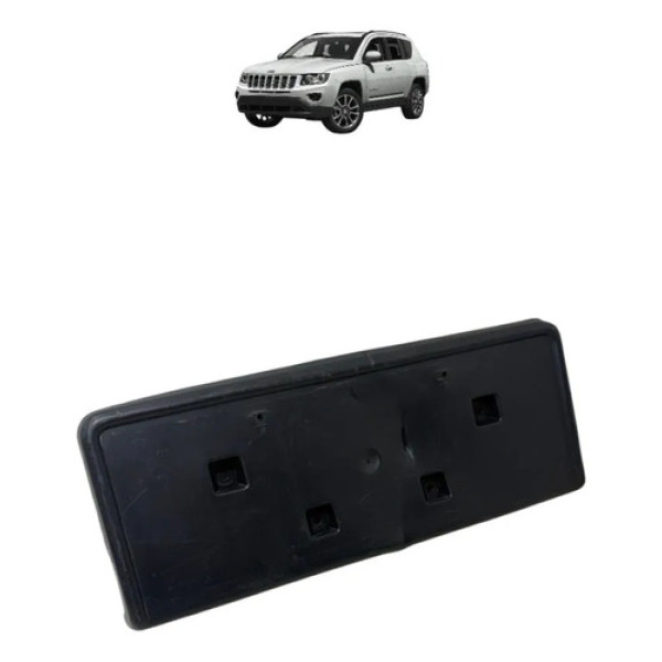 Suporte Moldura Placa Dianteira Compass 2016 2022 Preto