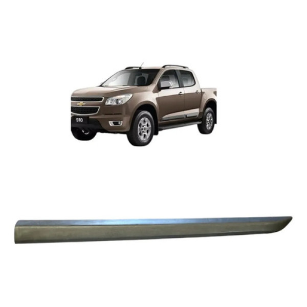 Friso Lateral Porta Dianteir Esquerd S10 2012 2015 A 2020 Preto