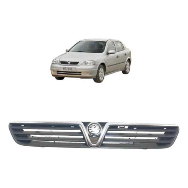 Grade Dianteir Capo Astra Opel Mk4 1998 1999 2000 A 2002 Preto E Cromado