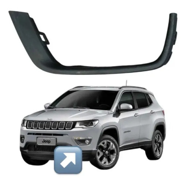 Friso Inferior Esquerd Farol Milha Jeep Compass 2017 2020 Grafite