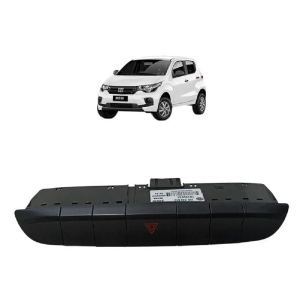 Botão Pisca Comando Alerta Fiat Mobi 2016 A 2021 Preto