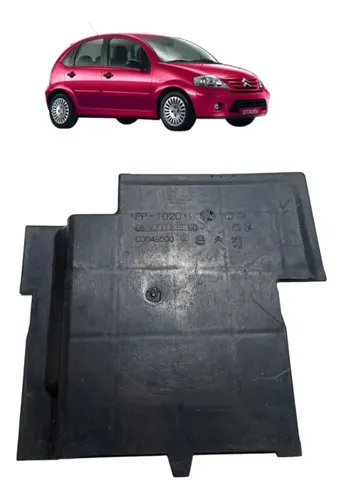 Moldura Caixa Acabamento Bateria Citroen C3 2003 A 2012 Preto
