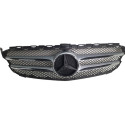 Grade Superior Mercedes C180 / C200  11072404 Preto Com Detalhes Cromados Preto
