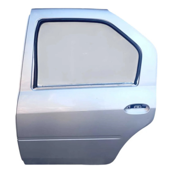 Porta Traseira Esquerda Renault Logan 2008 2013 Traseira Esquerdo Prateado