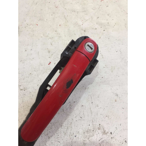Maçaneta De Porta Dianteira Esquerda Volkswagen Fox 2008 09 Vermelho Dianteira