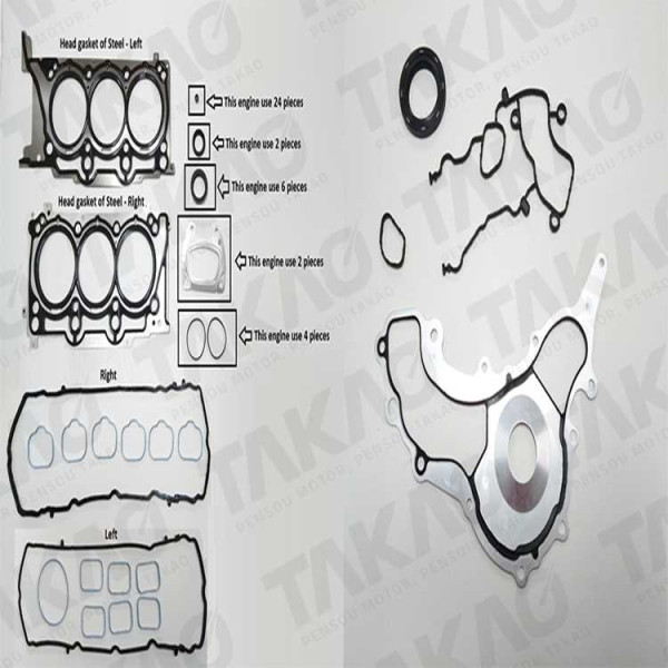 Junta Completa s/ Retentor Traseiro (JG) - Jeep 3.6L 24V V6 BC6  Grand Cherokee  Após 10