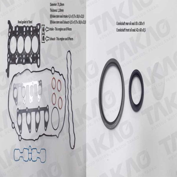 Junta Completa c/ Retentores (JG) - GM 1.4L 16V Ecotec Turbo Cruze apos 16 Flex