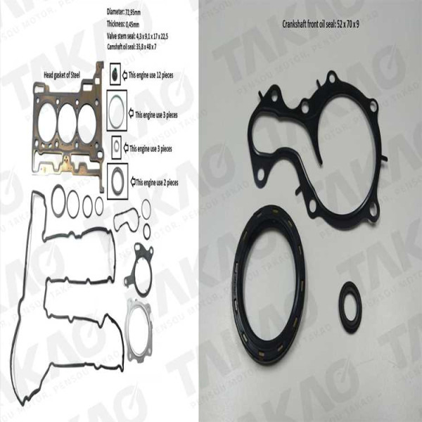 Junta Completa c/ Retentores (JG) - Ford 1.0L 12V L3 Ecoboost New Fiesta Gasolina