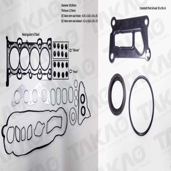 Junta Completa c/ Retentores (JG) - Ford 2.0L 16V DOHC Novo Focus Flex