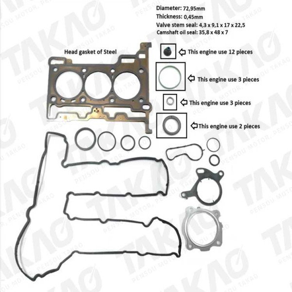 Junta Superior c/ Retentor (JG) - Ford 1.0L 12V L3 New Fiesta