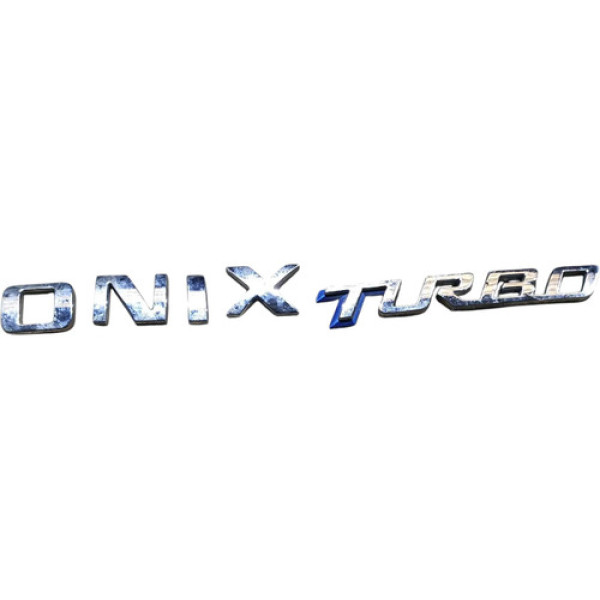Emblema Traseiro Chevrolet Onix Lt Turbo 2020 A 2024 Sedan Prata
