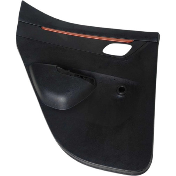 Forro Porta Traseira Esquerda Renault Kwid 2020 2021 2022 Preto Com Detalhe Laranja