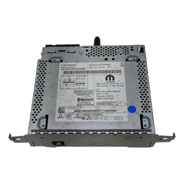 Módulo Central Multimídia 00521382600 Fiat Argo 2020 A 2022 Prata/metal