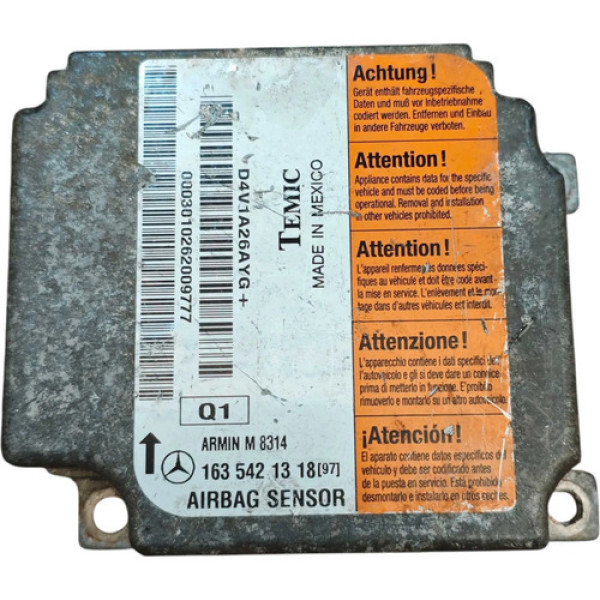 Modulo Airbag Mercedes Ml 320 2002 2003 A 2005 1635421318