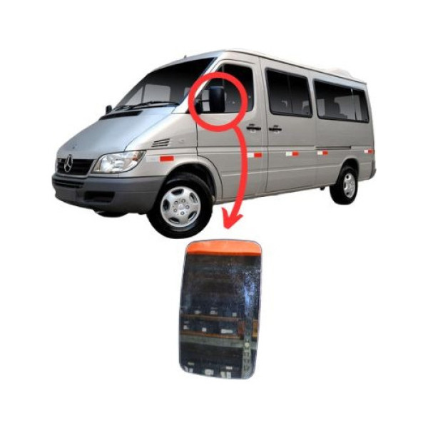 Lente Espelho Do Retrovisor Lado Esq. Mercedes Benz Sprinter