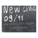 Grade Dianteira Inferior Civic 2009 2010 2011 Preto Brilhante