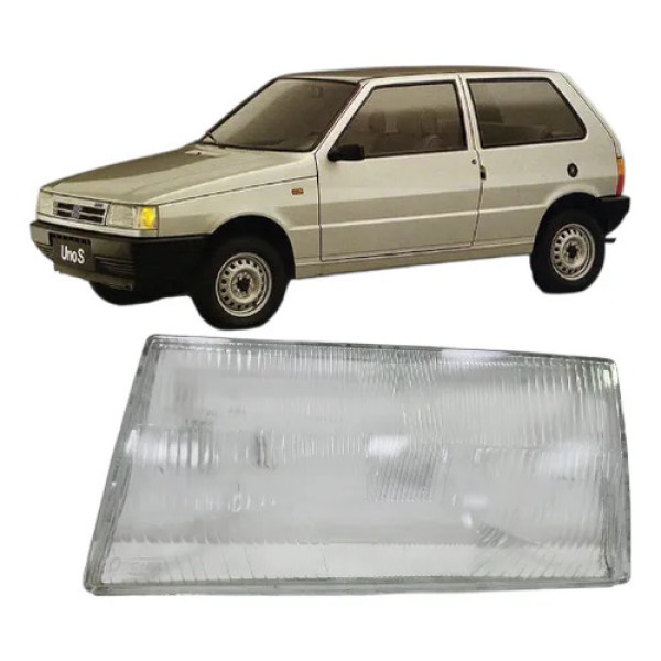Lente Vidro Farol Esquerdo Fiat Uno 91 A 2000