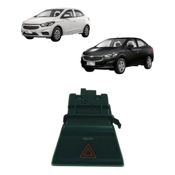 Botão Do Pisca Alerta Gm Onix Prisma Ano 2013 A 2019 Preto