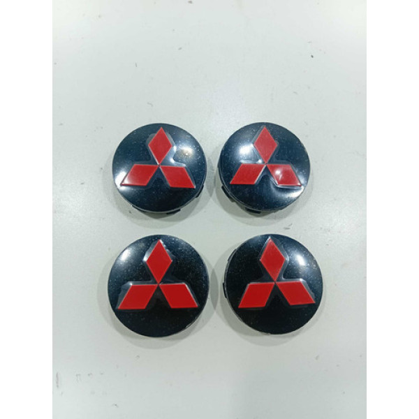 Jogo Calota Centro Miolo Roda Mitsubishi L200 Triton 2010 Preto
